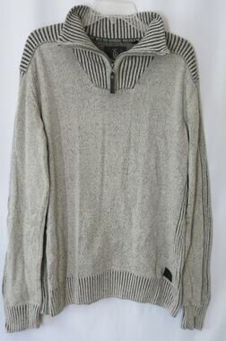 PROJEK RAW Sweater/Pullover Size XL Men's 1/4 Zip Long Sleeve Black/Gray Warm